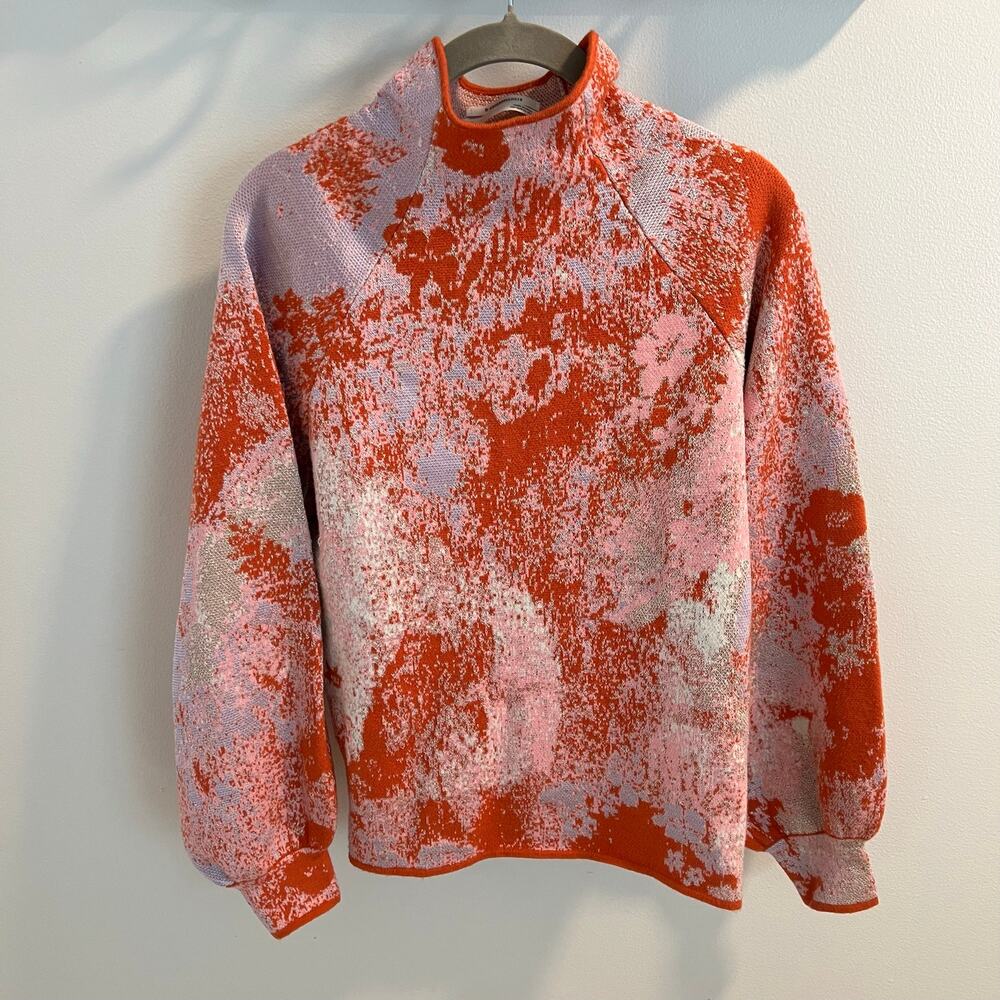 NWT Anthropologie Beatriz Mock-Neck Lurex Edition Sweater Size S
